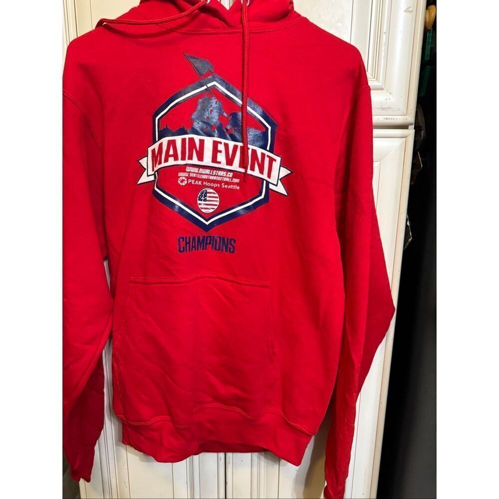 Port & Company Men's Main Event Champions Core Fleece Hoodie Red Small NWOT
